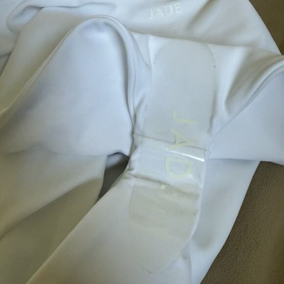 JADE SWIM NWT Hinge One Piece Swimsuit White Medium Minimalist Luxe Bridal $220 - Picture 5 of 8